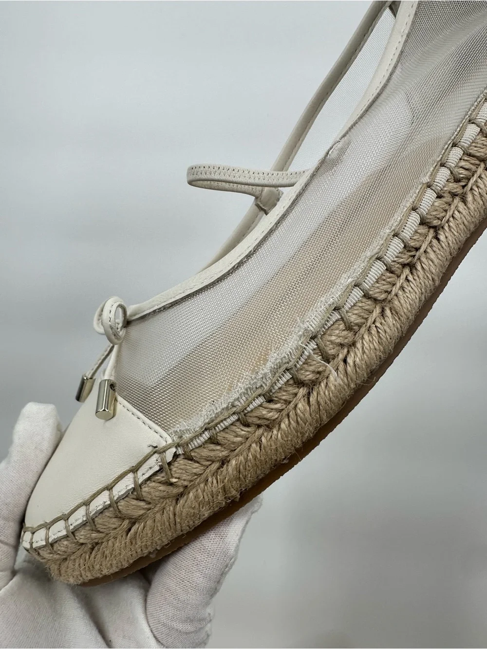 DOLCE VITA Cambre Ballet Flats White Mesh Classic Espadrille